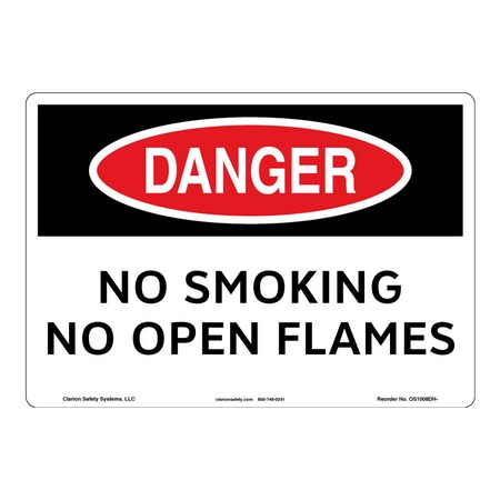 OSHA Compliant Danger/No Smoking Safety Signs Outdoor Weather Tuff Plastic (S2) 10 X 7